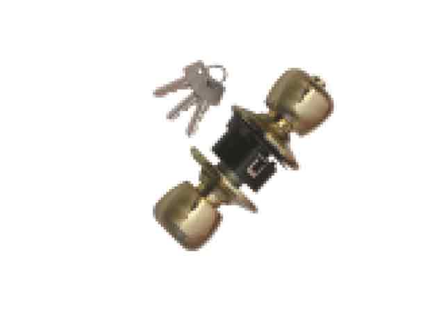 Wooden Door Handle Round Golden 
